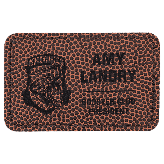 Football 3" x 2" Rectangle Laserable Leatherette Patch with Adhesive