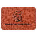 Basketball 3" x 2" Rectangle Laserable Leatherette Patch with Adhesive