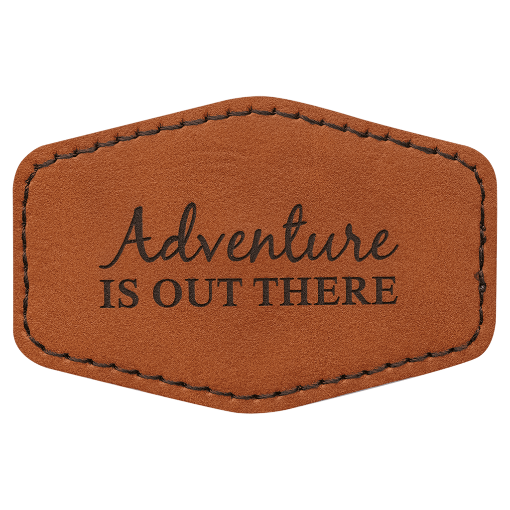 Rawhide 3" x 2" Hex Laserable Leatherette Patch with Adhesive