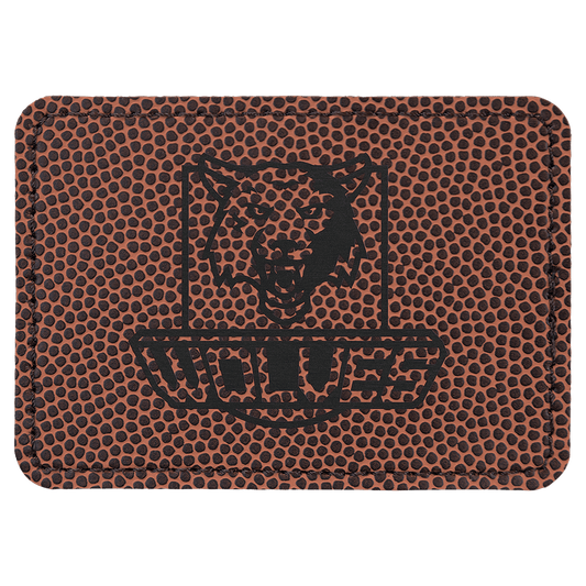 Football 3 1/2" x 2 1/2" Rectangle Laserable Leatherette Patch with Adhesive
