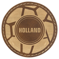 2 1/2" Round Rustic/Gold Laserable Leatherette Patch with Adhesive
