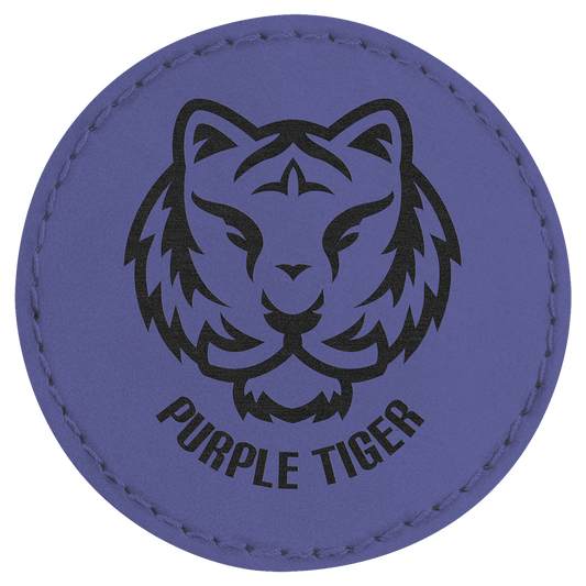 Purple 2 1/2" Laserable Leatherette Round Patch with Kota Pro Adhesive