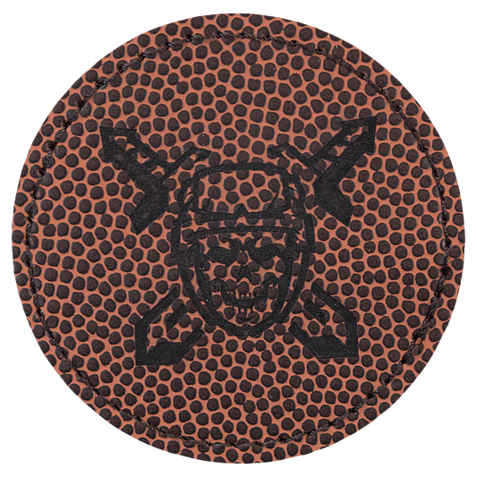 Football 2 1/2" Laserable Leatherette Round Patch with Kota Pro Adhesive