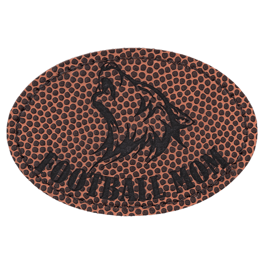 Football 3" x 2" Laserable Leatherette Oval Patch with Kota Pro Adhesive