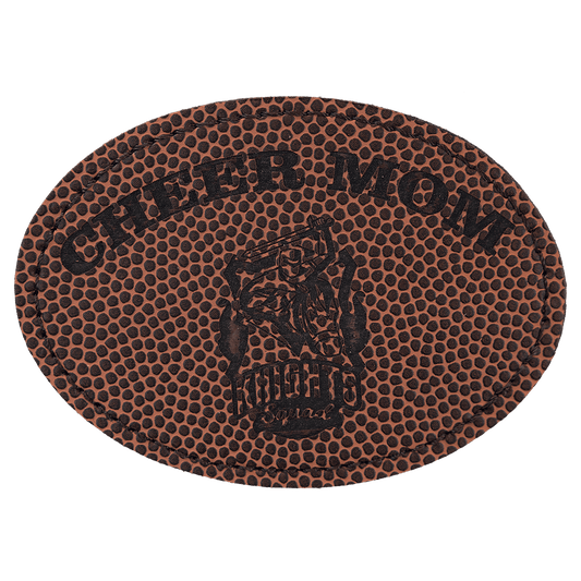 Football 3 1/2" x 2 1/2" Laserable Leatherette Oval Patch with Kota Pro Adhesive