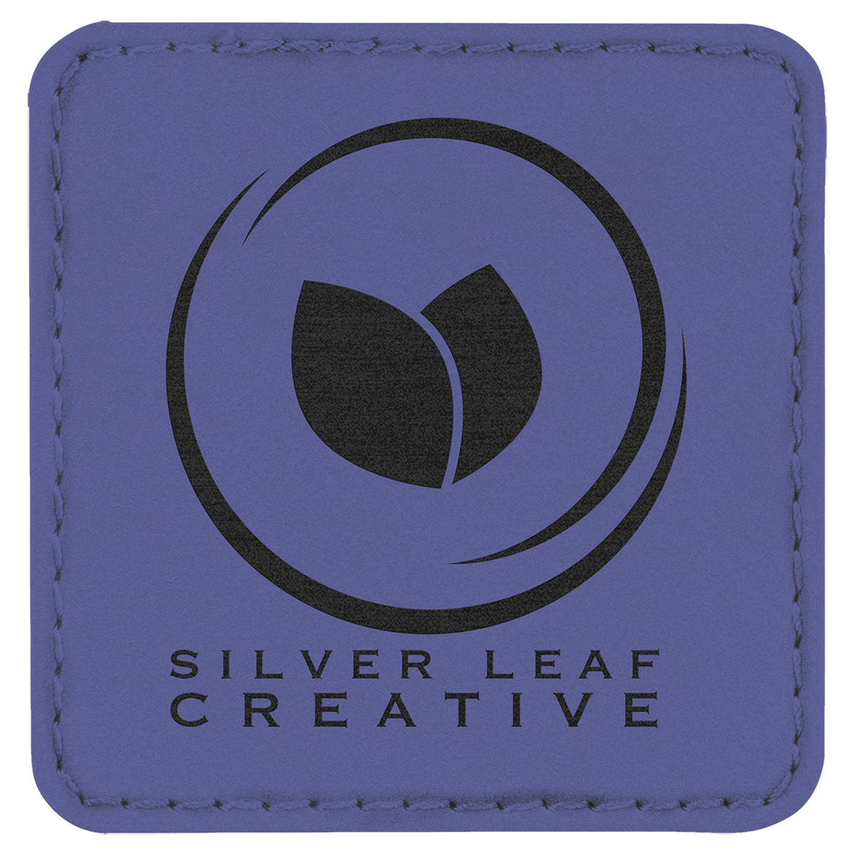 Purple 2 1/2" x 2 1/2" Square Laserable Leatherette Patch with Adhesive