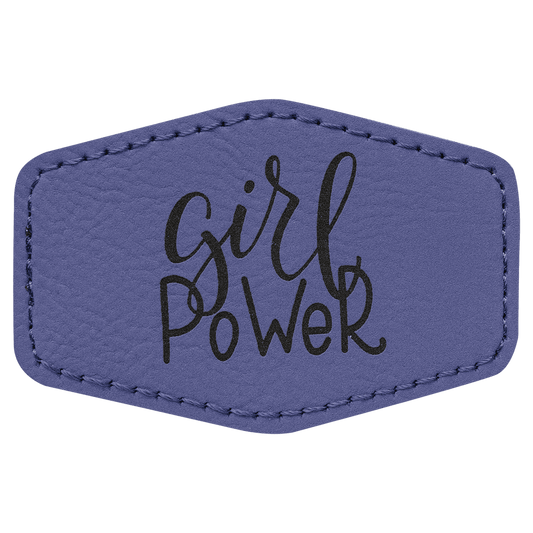 Purple 3" x 2" Laserable Leatherette Hex Patch with Kota Pro Adhesive