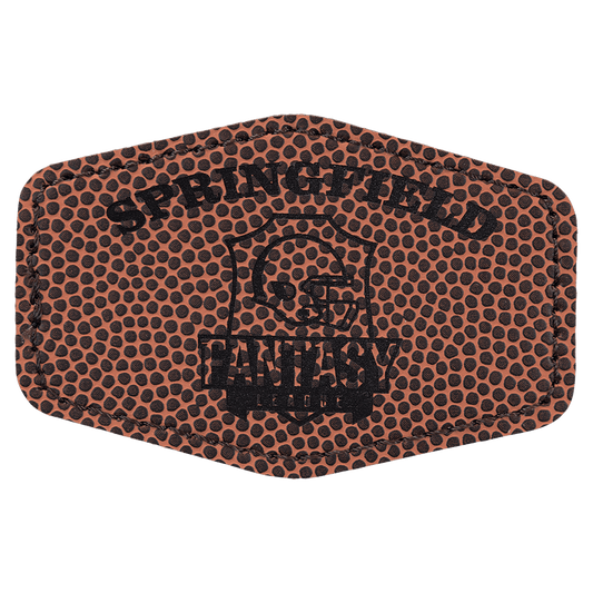 Football 3" x 2" Laserable Leatherette Hex Patch with Kota Pro Adhesive