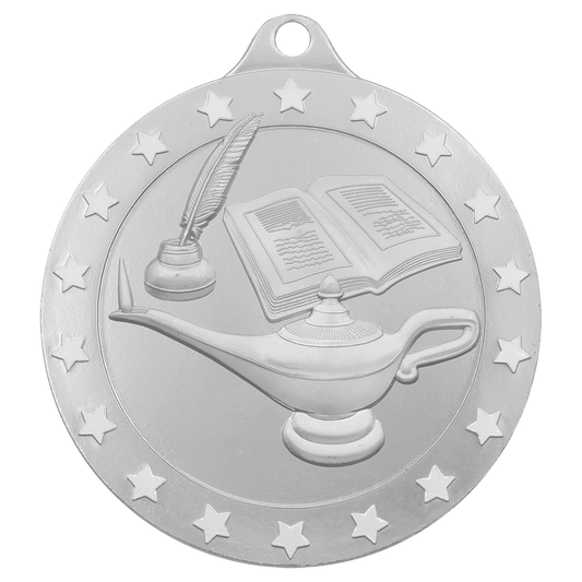 2" Radiance Lamp of Knowledge Medal - Silver