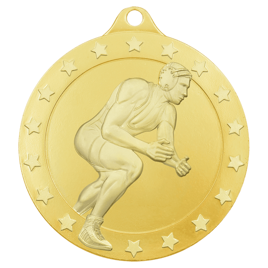 2" Radiance Male Wrestling Medal - Gold