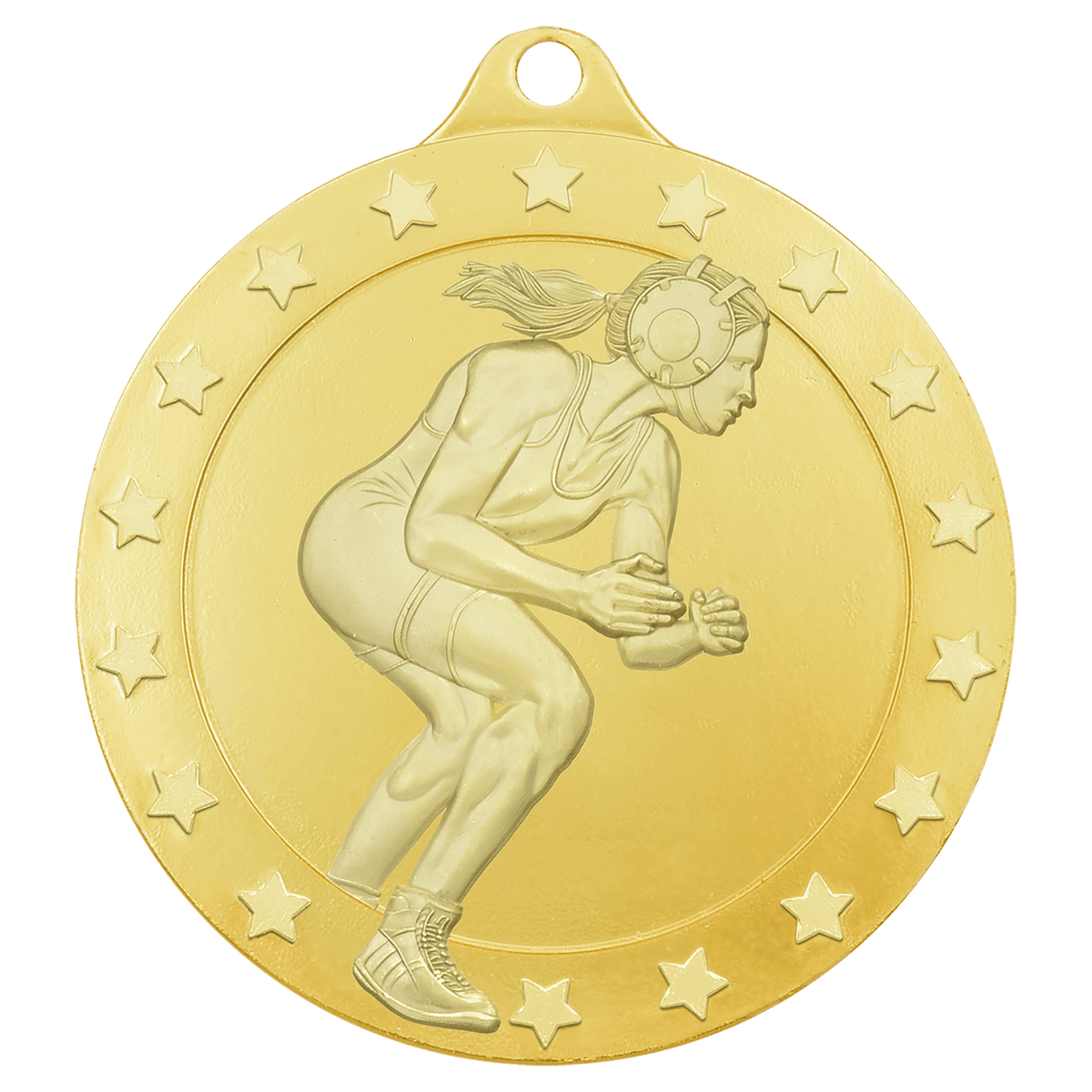 2" Radiance Female Wrestling Medal - Gold