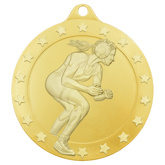 2" Radiance Female Wrestling Medal - Gold