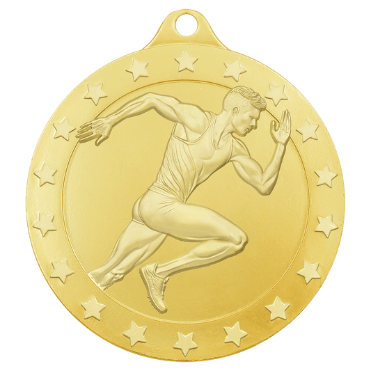 2 3/4" Radiance Male Track Medal - Gold