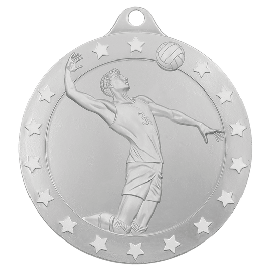 2 3/4" Radiance Male Volleyball Medal - Silver