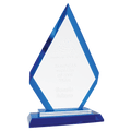 Blue 9" Diamond Regal Glass