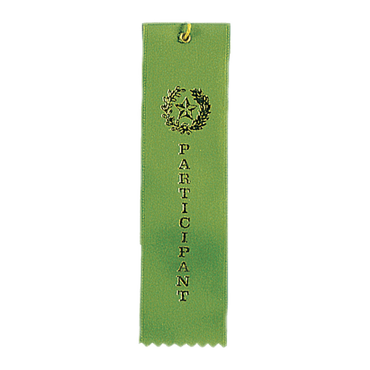 Participant Green Carded Ribbon with String