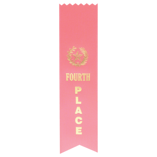 Pink 4th Place Pinked Top Ribbon