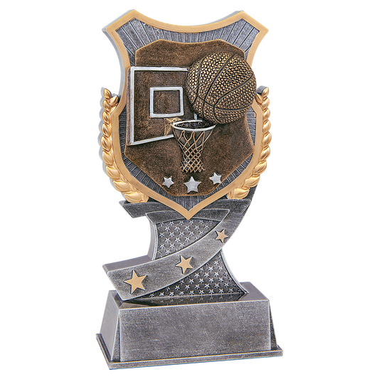 6" Basketball Shield Award