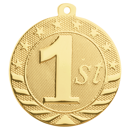 2" Bright Gold 1st Place Starbrite Medal