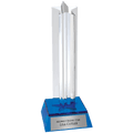 7 1/2" Blue Star Column Acrylic with Blue Base