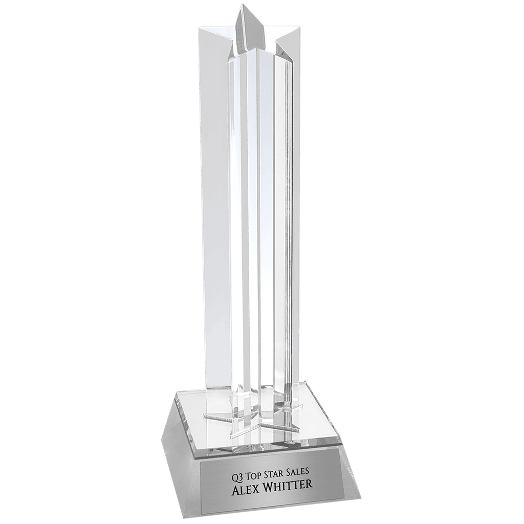 7 1/2" Silver Star Column Acrylic with Silver Base