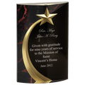 Red 6 3/4" Marble Rounded Shooting Star Acrylic