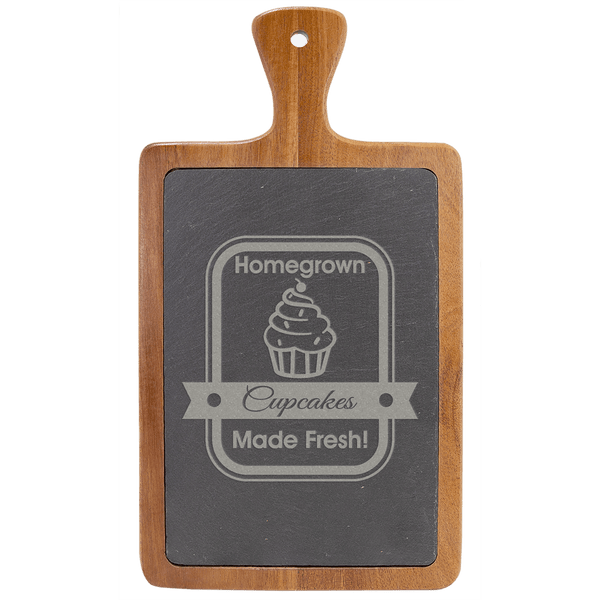 13 1/4" x 7" Acacia Wood/Slate Cutting Board