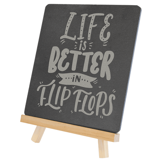 6 3/4" x 7 3/4" Wood/Slate Easel
