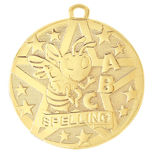 Gold 2" Superstar Spelling Medal