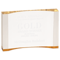 Gold 7" x 4 1/2" 1" Thick Acrylic Crescent
