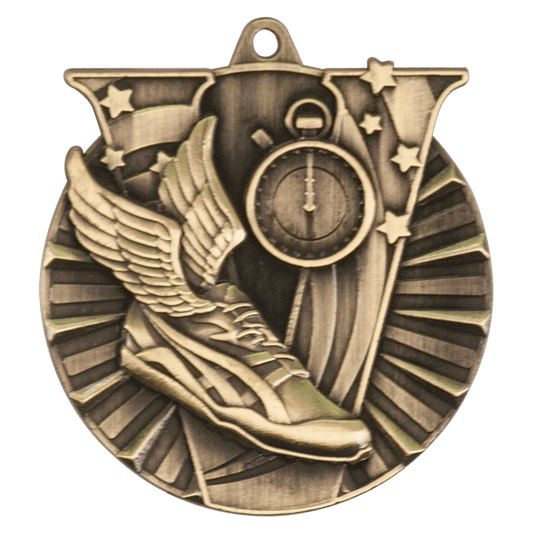 Antique Gold 2" Track Victory Medal